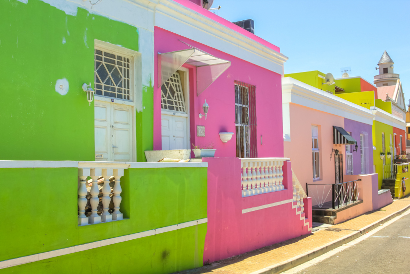 Bunte Häuser in Kapstadt Südafrika