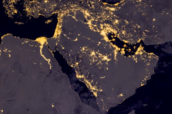 Satellitenbild Golfstaaten bei Nacht