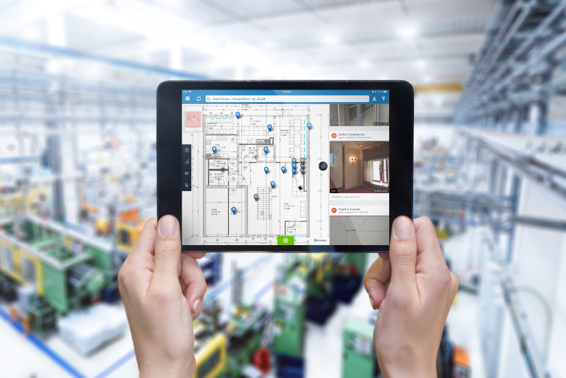 Software za Facility Management PlanRadar na tabletu