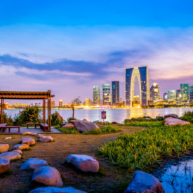 Nachhaltige Stadt - Suzhou am Abend
