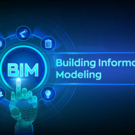 BIM. Building Information Modeling Technology concept on virtual screen. Business Industry