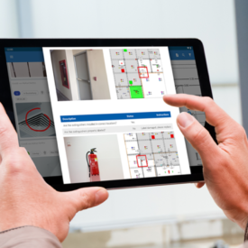 photo for a construction professional using a mobile app to manage construction documents