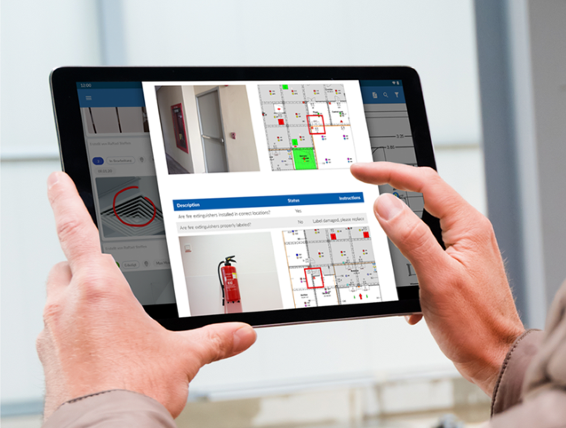 photo for a construction professional using a mobile app to manage construction documents
