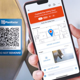 scanning QR codes with mobile device to access the assets, and tickets detail on PlanRadar app