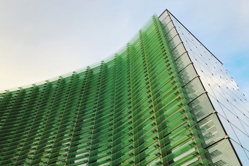 image of a green building
