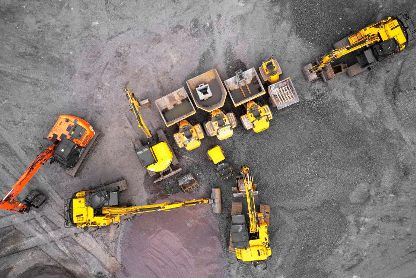 image of a mining site equipment fleet